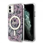 Guess iPhone 11 Skal Flower MagSafe Rosa