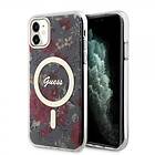 Guess iPhone 11 Skal Flower MagSafe Kaki