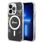 Guess iPhone 14 Pro Skal Golden Marble MagSafe Svart