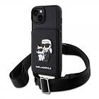 Karl Lagerfeld iPhone 14 Skal Crossbody Cardslot Cover Svart