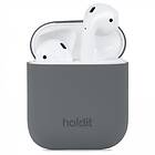 Holdit AirPods 1/2 Skal Silikon Space Gray
