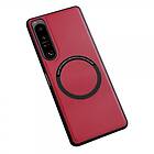 Sony Xperia 10 V Skal Konstläder MagSafe Röd