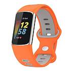 CaseOnline Twin Sport Armband Fitbit Charge 5 Orange/grå