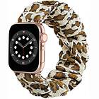CaseOnline Scrunchie Elastiskt Armband Apple Watch 6 (44mm) Leopard Gul