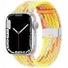 CaseOnline Flätat Elastiskt Armband Apple Watch 7 (41mm) Gradient orange