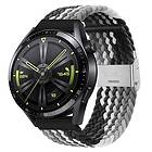 CaseOnline Flätat Elastiskt Armband Huawei Watch GT3 (46mm) Svart/Vit
