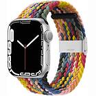 CaseOnline Flätat Elastiskt Armband Apple Watch 7 (45mm) Rainbow