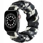 CaseOnline Scrunchie Elastiskt Armband Apple Watch 6 (44mm) Mörkgrå/Vit