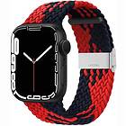 CaseOnline Flätat Elastiskt Armband Apple Watch 7 (41mm) Redblack