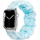 CaseOnline Scrunchie Elastiskt Armband Apple Watch 7 (45mm) Blueforal