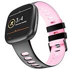 CaseOnline Twin Sport Armband Fitbit Sense Svart/rosa