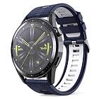 CaseOnline Twin RIB Armband Huawei Watch GT3 (46mm) Blue/vit