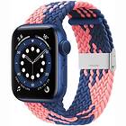 CaseOnline Flätat Elastiskt Armband Apple watch 6 (44mm) Blue Powder