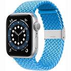 CaseOnline Flätat Elastiskt Armband Apple watch 6 (44mm) Skyblue