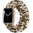 CaseOnline Scrunchie Elastiskt Armband Apple Watch 7 (41mm) Leopard Gul