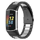 CaseOnline Armband rostfritt stål Fitbit Charge 5 Svart/silver