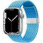 CaseOnline Flätat Elastiskt Armband Apple Watch 7 (41mm) Skyblue