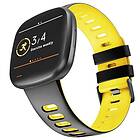 CaseOnline Twin Sport Armband Fitbit Sense Svart/gul