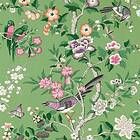 Sanderson Water Garden Chinoiserie Hall Chinese Green Lotus Pink 217110
