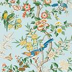 Sanderson Water Garden Chinoiserie Hall Dawn Blue Persimon 217112