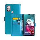 CaseOnline Mobilplånbok 3-kort Motorola Moto G30 Ljusblå