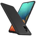MTK Samsung Galaxy A71 Jazz Twill Texture TPU-skal Svart