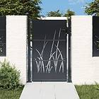 vidaXL Trädgårdsgrind antracit 105x155 cm stål gräsdesign 153169