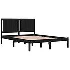 vidaXL Bed Frame svart massivt trä 150x200 cm 3104422