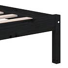 vidaXL Bed Frame svart massiv furu 120x200 cm 3101217