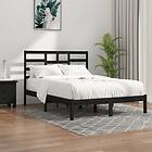 vidaXL Sängynrunko svart massivt trä 120x190 cm liten dubbelsäng 3105769