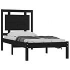 vidaXL Bed Frame svart massivt trä 75x190 cm 3105499