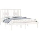 vidaXL Bed Frame vit massiv furu 140x190 cm 3104044