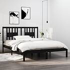 vidaXL Bed Frame svart massivt trä 150x200 cm 3104072