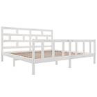 vidaXL Sängynrunko vit massiv furu 200x200 cm 3101369