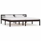 vidaXL Bed Frame mörkbrun massiv furu 160x200 cm 283206