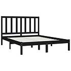 vidaXL Bed Frame svart massiv furu 140x200 cm 3105164