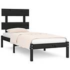 vidaXL Bed Frame svart massivt trä 75x190 cm 3104637