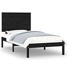 vidaXL Bed Frame svart massiv furu 100x200 cm 3104797