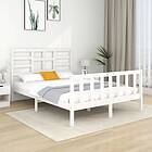 vidaXL Bed Frame vit massivt trä 120x190 cm 3105896