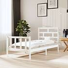 vidaXL Seng Ramme vit massiv furu 100x200 cm enkelsäng 3101339