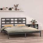 vidaXL Bed Frame grå massivt trä 200x200 cm 3105687