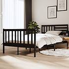 vidaXL Bed Frame svart massivt trä 120x190 cm 3101127