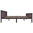 vidaXL Bed Frame mörkbrun massiv furu 160x200 cm 283236