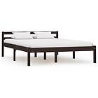 vidaXL Bed Frame mörkbrun massiv furu 120x200 cm 283204