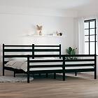 vidaXL Bed Frame massiv furu 200x200 cm svart 3103737