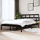 vidaXL Bed Frame svart massiv furu 140x190 cm 3101202