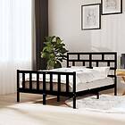 vidaXL Bed Frame svart massiv furu 120x200 cm 3101347