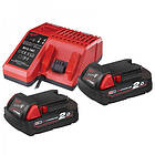 Milwaukee M18 NRG-202 Batteri-/Laddarpaket (2x2,0ah Laddare)