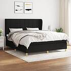vidaXL Ramsäng med madrass svart 160x200 cm tyg 3128535