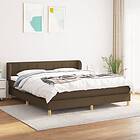 vidaXL Ramsäng med madrass mörkbrun 180x200 cm tyg 3126824